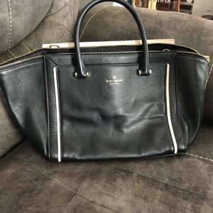 Kate Spade black leather with some very light gray trim